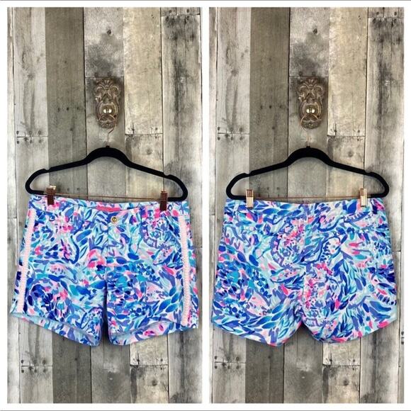 Lilly Pulitzer Callahan Short With Lace In Breakwater Party Wave Size 4 New! - Picture 12 of 13